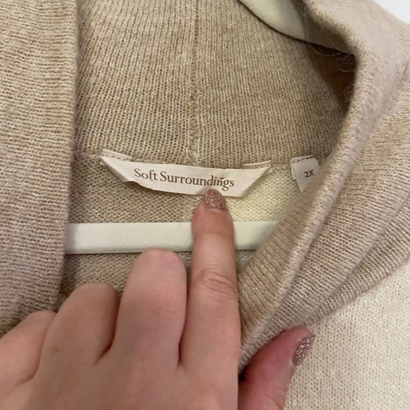 Soft Surroundings Quadro Colorblock Tunic Turtleneck Sweater - Wool Blend - Picture 9 of 11